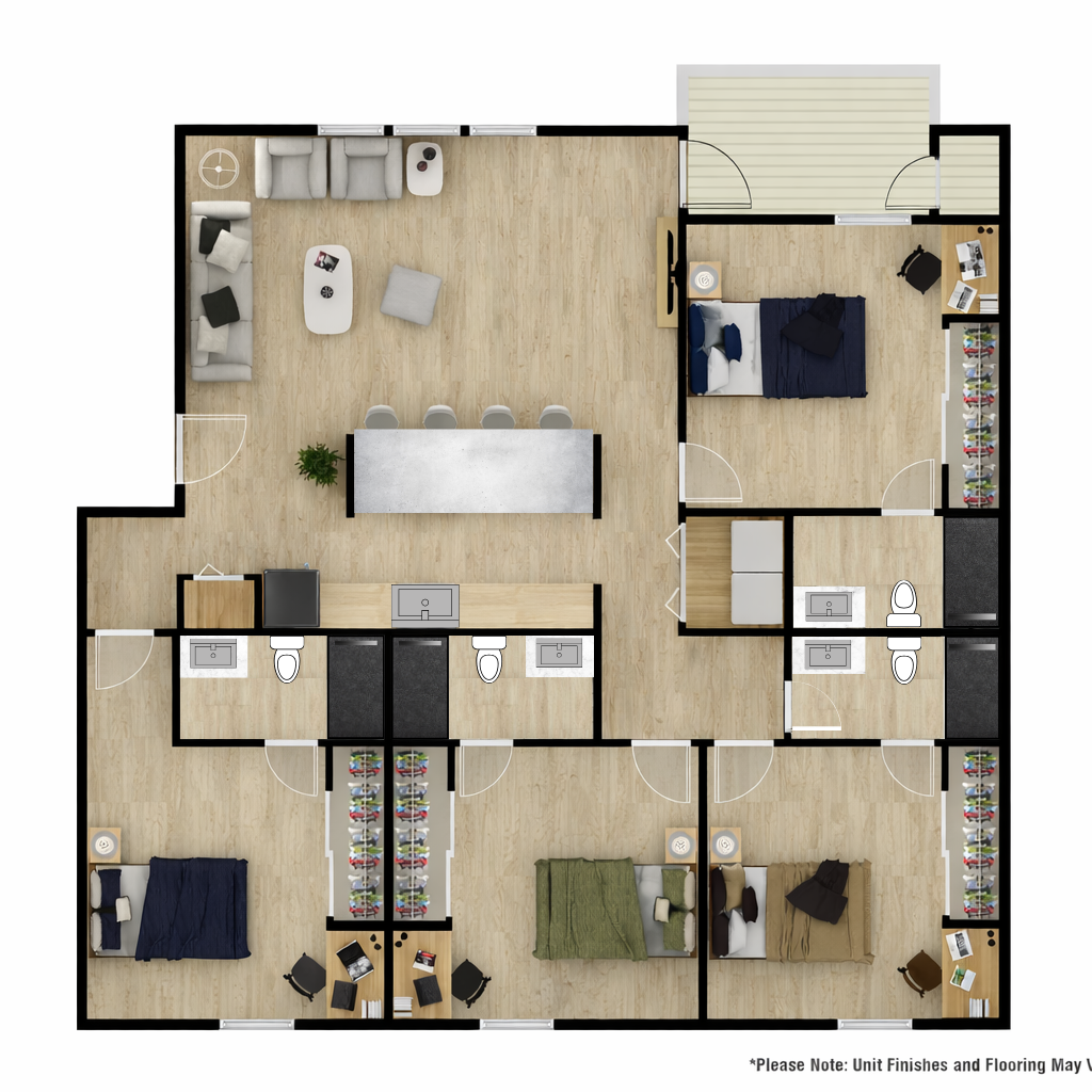 4 Bedroom/4 Bathroom-1,649SF